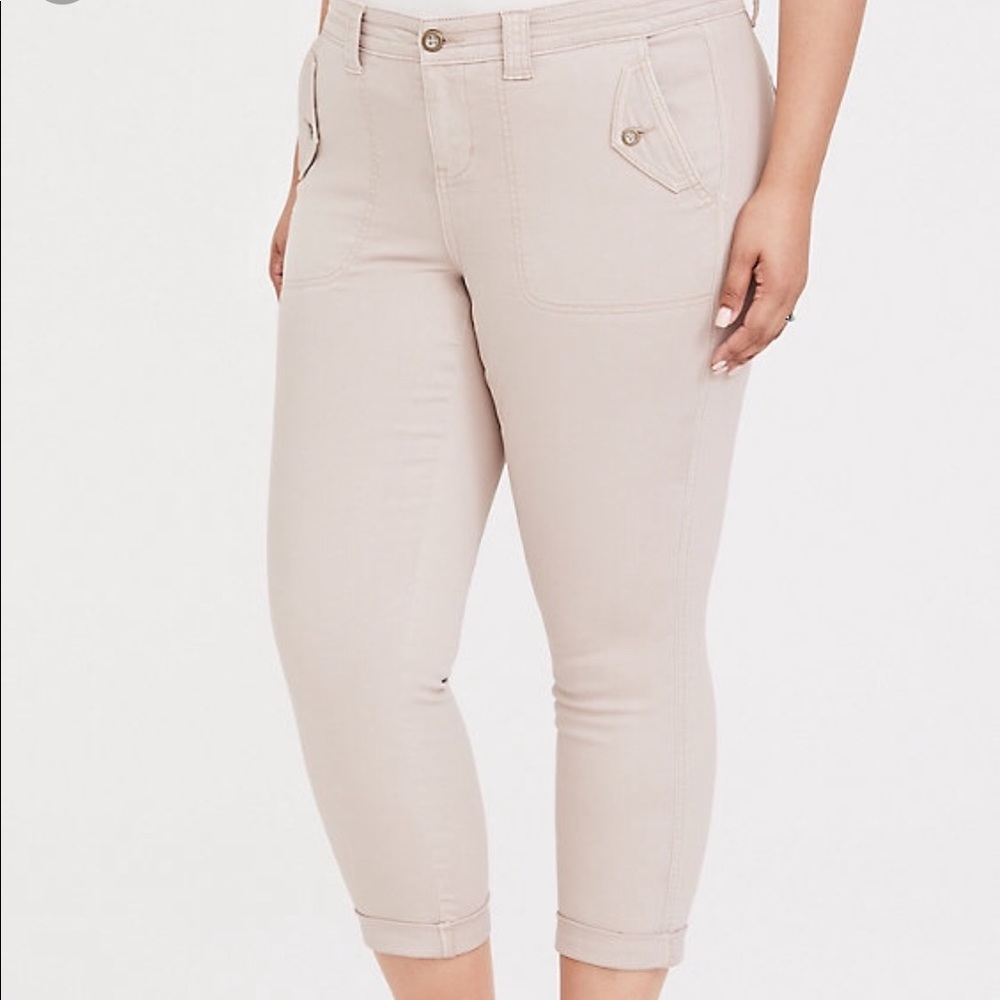 Torrid tan crop twill military pant